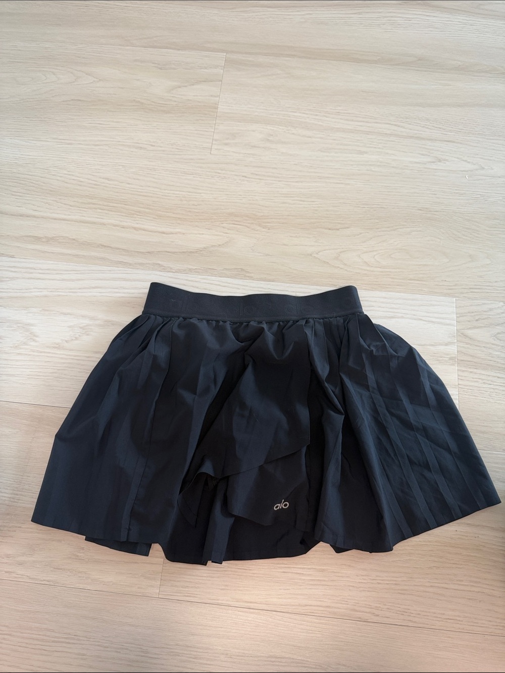 Alo Black Pleated Skirt with Built-In Shorts medium